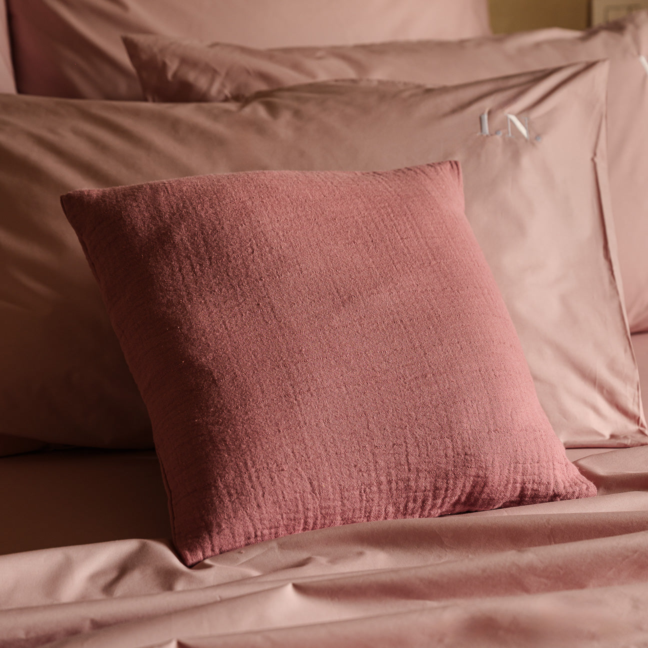 Fodera cuscino arredo in mussola di cotone