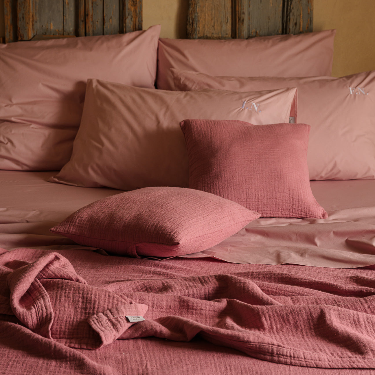 Fodera cuscino arredo in mussola di cotone