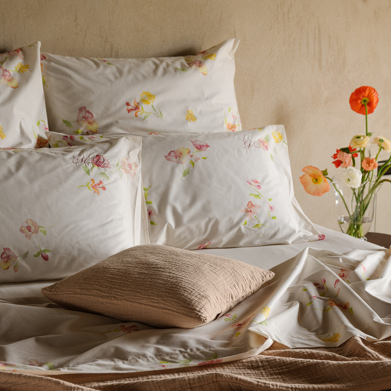 Fodera cuscino arredo in mussola di cotone