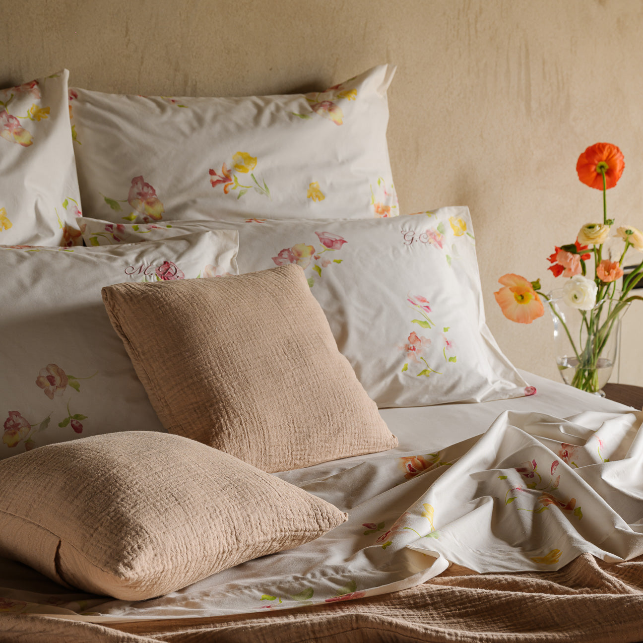 Fodera cuscino arredo in mussola di cotone