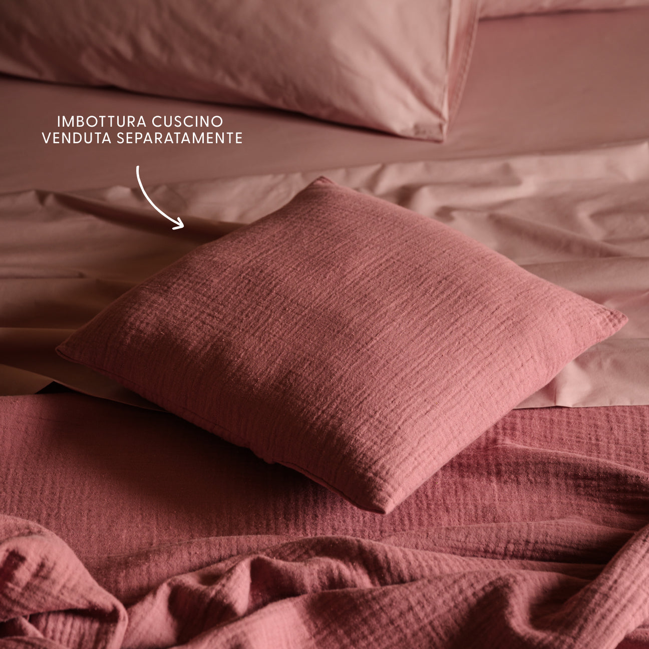 Fodera cuscino arredo in mussola di cotone