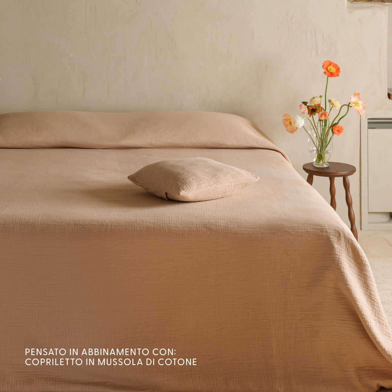 Fodera cuscino arredo in mussola di cotone